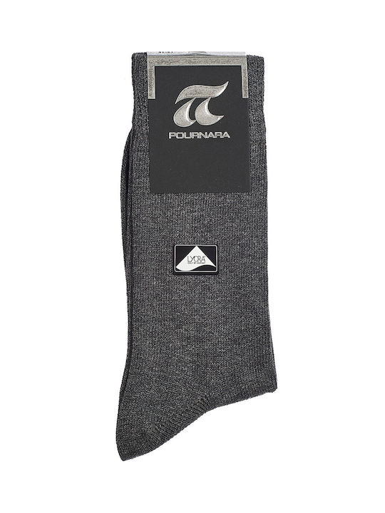 Pournara Men's Solid Color Socks Anthracite