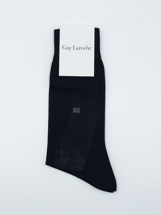 Guy Laroche Men's Solid Color Socks Navy Blue