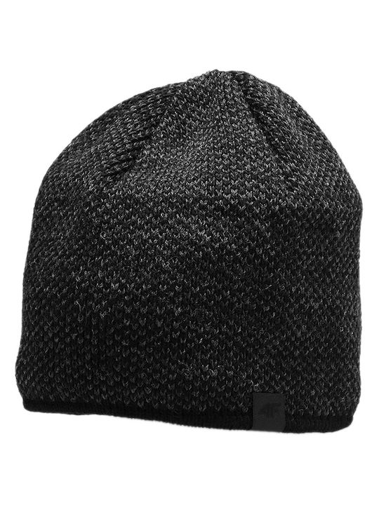 4F Beanie Ανδρικός Σκούφος Πλεκτός σε Μαύρο χρώμα