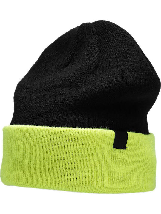 Beanie Ανδρικός Reversible Σκούφος Πλεκτός σε Κίτρινο χρώμα