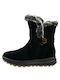 Kiona Suede Women's Ankle Boots With Fur Black