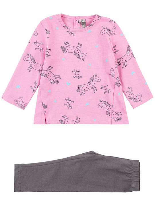 Losan Kinder Set mit Leggings Winter 2Stück Rosa