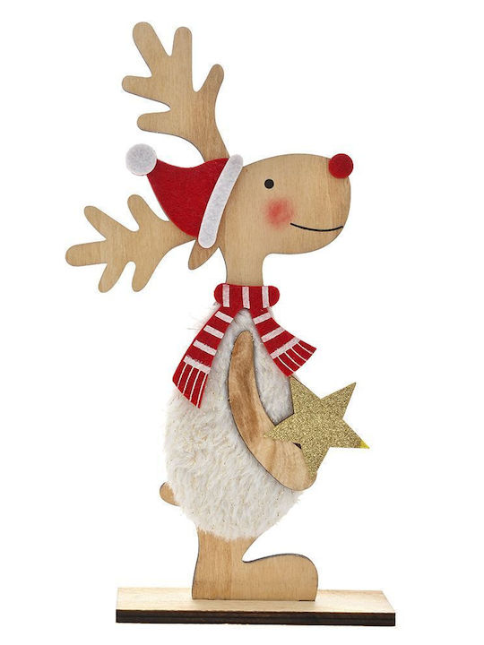 Iliadis Christmas Wooden Figure Reindeer Brown Height 26cm