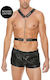 Shots Ouch Twisted Bit Leather Harness Black