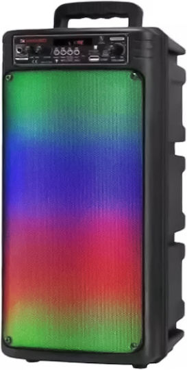 Kimiso Karaoke Lautsprecher mit Kabelgebundenem Mikrofon und Lichteffekten QS-7606 JSQS7606 Schwarz