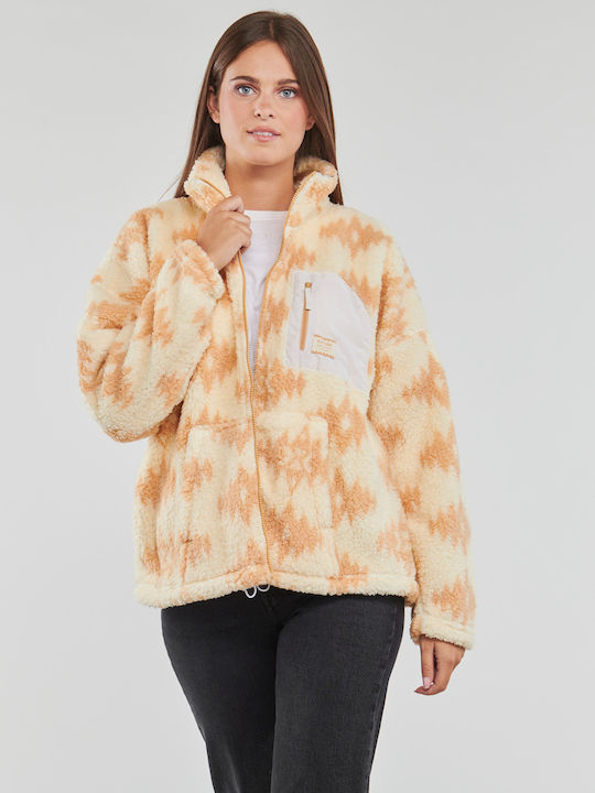 Rip Curl Fleece Γυναικεία Ζακέτα με Φερμουάρ σε Μπεζ Χρώμα