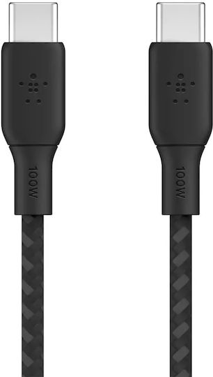 Belkin Braided USB 2.0 Cable USB-C Male - USB-C 100W PD Black 3m CAB014BT3MBK