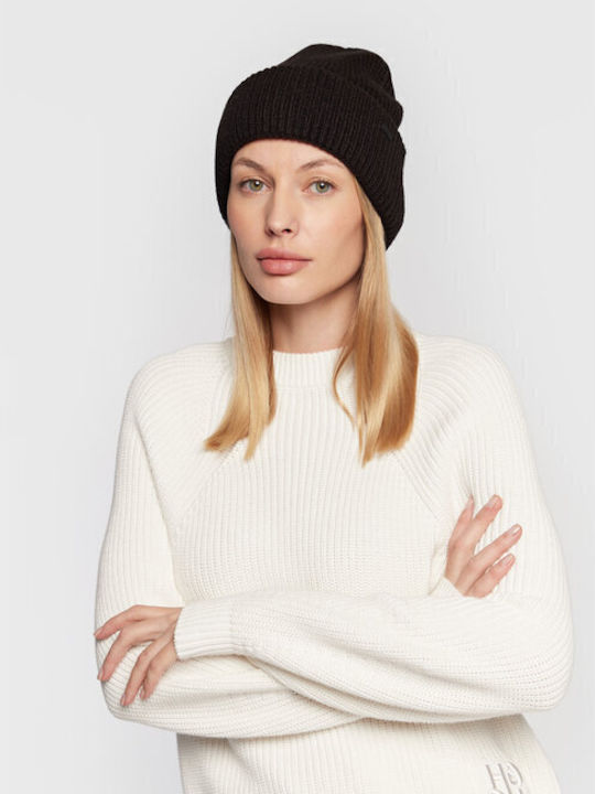 4F Beanie Γυναικείος Σκούφος με Rib Πλέξη σε Μαύρο χρώμα