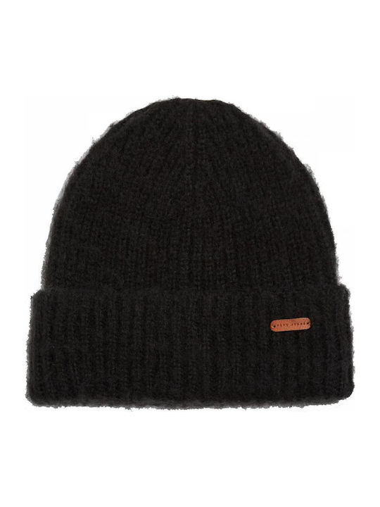 Sarah Beanie Beanie with Rib Knit in Black color