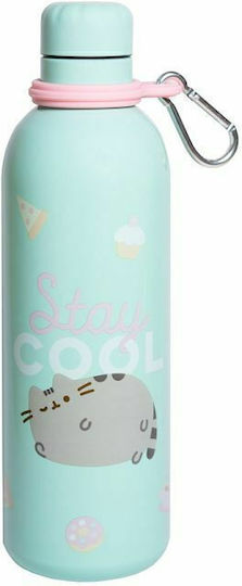 Grupo Erik Pusheen Foodie Kids Water Bottle Aluminium with Screw Cap Non Spill Turquoise 500ml