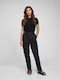 Women's Chino Trousers Straight Line Black