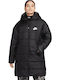 Sportswear Lang Damen Puffer Jacke für Winter Schwarz