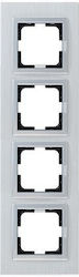 Eurolamp Schalterrahmen 4-fach in Silber Farbe ...