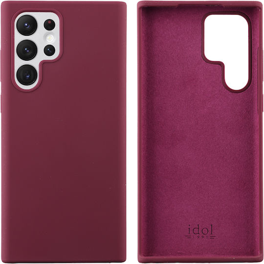 Idol 1991 Velvet Elite Umschlag Rückseite Silikon Burgundisch (Galaxy S22 Ultra 5G)