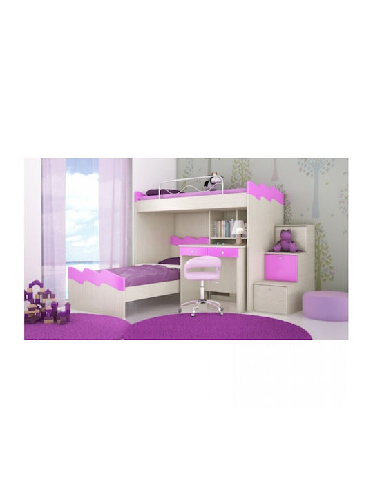 Set de Dormitor pentru Copii Kos Bej Magazin online 5buc cu Pat pentru Saltea 90x190buc