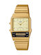 Casio Vintage Edgy Analog/Digital Men's Watch 32.1mm Chronograph Automatic with Gold Rubber Strap