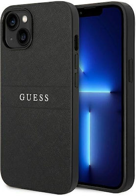 Guess Saffiano Strap Synthetic Leather / Silicone Back Cover Black (iPhone 14)