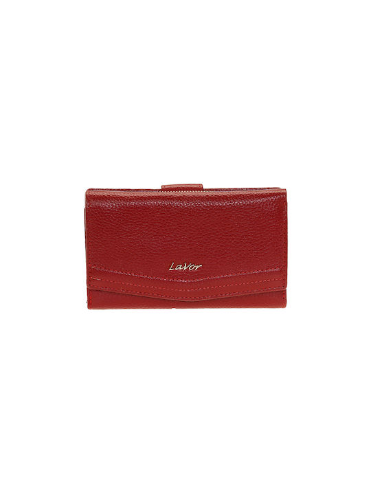 Lavor Μικρό Δερμάτινο Γυναικείο Πορτοφόλι με RFID Κόκκινο
