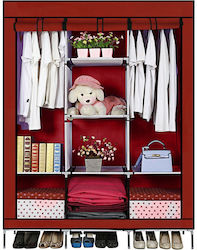 Factory Stoffschrank mit Regalen in Rot Farbe 130x45x175cm