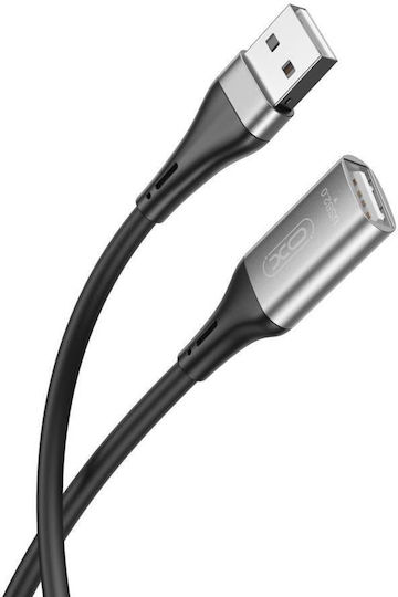 XO USB 2.0 Kabel USB-A-Stecker - USB-A-Buchse Schwarz 2m