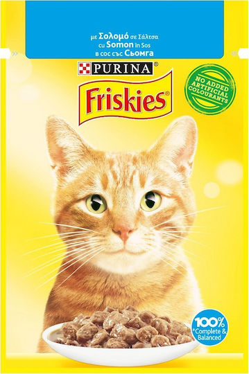 Friskies Wet Food for Adult Cats in Pouch with Salmon 85gr