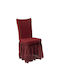 Beauty Home 8525 Ελαστικό Κάλυμμα Καρέκλας Burgundy με Βολάν 6τμχ
