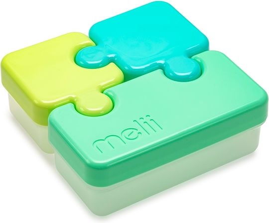 Melii Puzzle Bento Lime Recipient pentru copii din plastic Multicolor