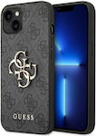 Guess 4G Big Metal Logo Umschlag Rückseite Kunststoff / Synthetisches Leder Gray (iPhone 14 Plus) GUHCP14M4GMGG