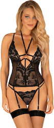 Obsessive Alessya Sexy Lingerie Set Black 2 Pieces