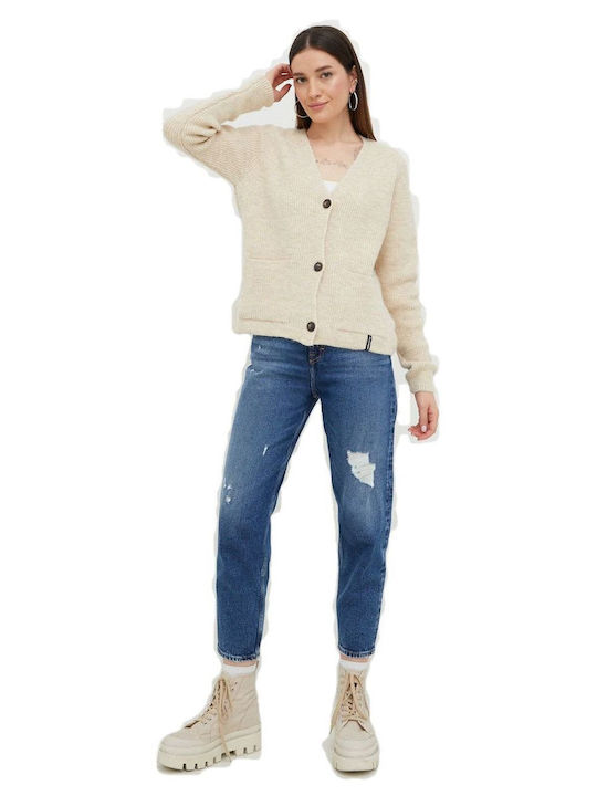 Women's Knitted Cardigan with Buttons White
