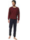 Minerva Bull Men's Winter Pajamas Set Bordeaux