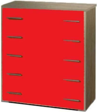 Kinderkommode No 5 Red Oak mit 5 Schubladen 80x45x90cm