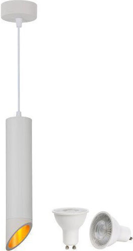 Optonica Pendant Light White with Socket GU10 6x30cm