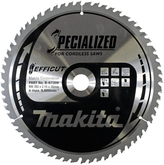 Makita Δίσκος Κοπής Ξύλου με 60 Δόντια 305mm