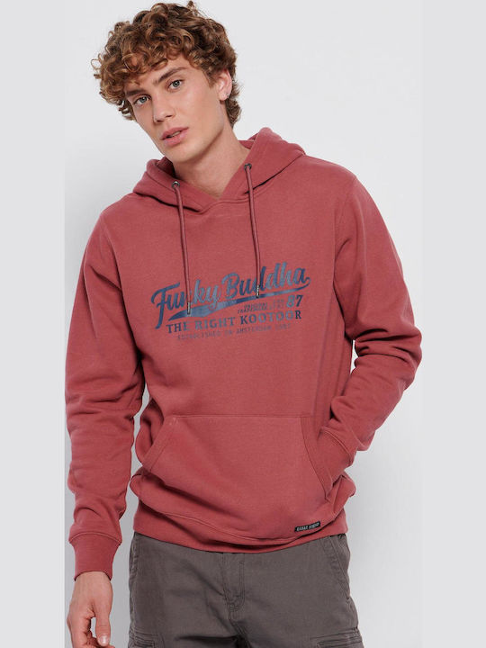 Funky Buddha Φούτερ με Κουκούλα Dusty Rose