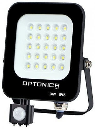 Optonica Waterproof LED Flood Light 20W Warm White 3200K with Motion Sensor IP65