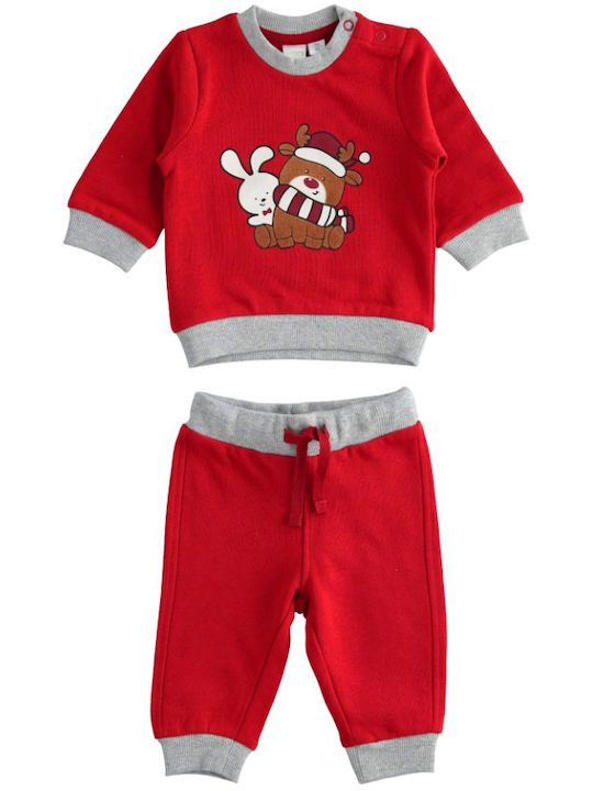 iDO Kids Sweatpants Set Red 2pcs Unisex