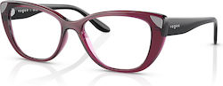 Vogue Damen Acetat Katzenauge Brillengestell Burgundisch Vogue Damen Acetat Katzenauge Brillengestell Burgundisch