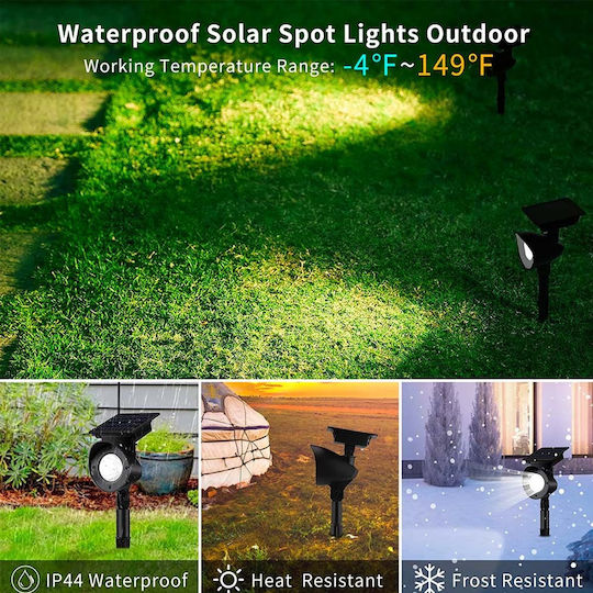 123led Set of 2 Stake Solar Lights Cold White with Motion Sensor and Photocell IP67