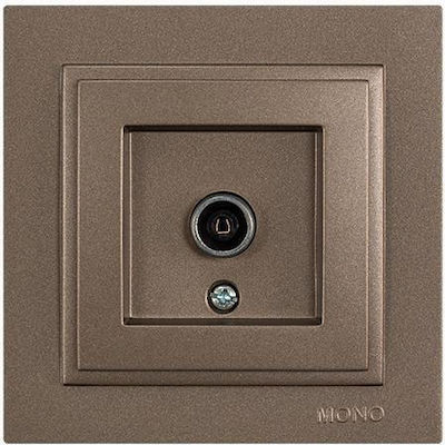 Eurolamp TV Antenna Socket Terminal in Brown color 152-10544