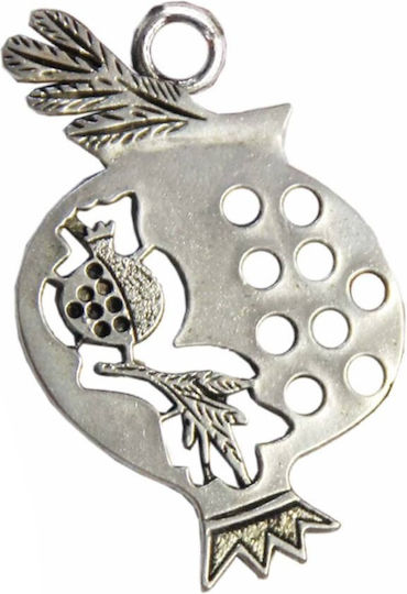 Kostibas Fashion Metallisch Anhänger-Motiv für Schmuck in Form Granatapfel aus Silber 4.8x3cm.