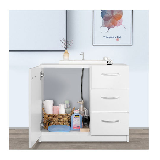 Bakaji SP Πάγκος χωρίς Νιπτήρα Μ63xΒ30xΥ54cm Λευκός
