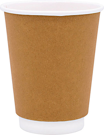 THalassinos Disposable Cup Paper Double Wall Brown 360ml 25pcs