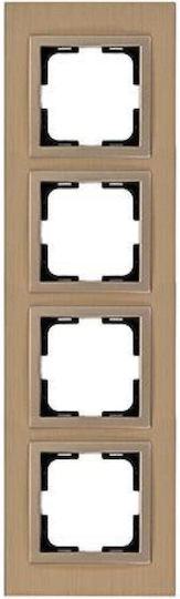Eurolamp Schalterrahmen 4-fach Vertikale Montage in Bronze Farbe 152-10863