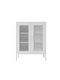 Wohnzimmer Vitrine aus Metallisch mit Verglast Weiß 80x35x102cm