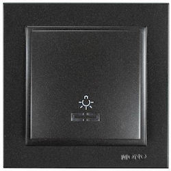 Eurolamp Complete Wall Push Staircase Button with Frame Black 152-10310