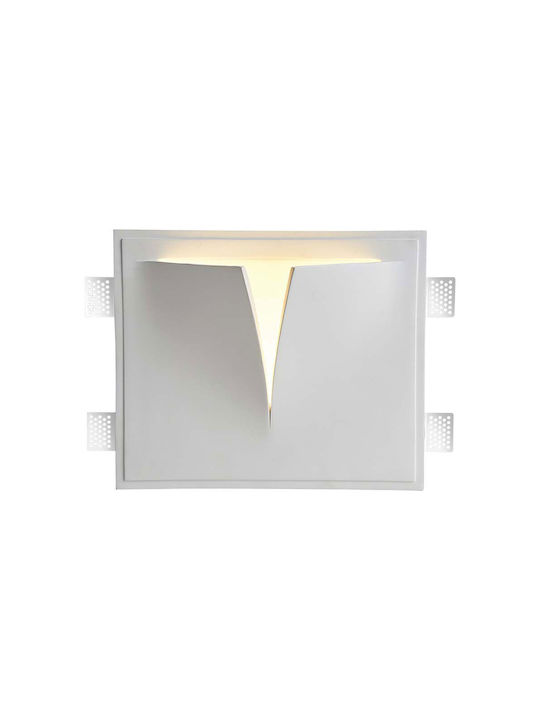 V-TAC Rectangle Plaster Recessed Spot with Socket G9 White 31.5x26.5cm.