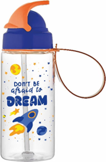 Sidirela Space Kinderflasche Kunststoff mit Strohhalm Auslaufsicher Sonic Space 500ml