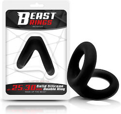 IntoYou Solid Silicone Double Ring 25/30mm Black