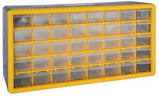 Ταμπακιέρα Εργαλείων 40 Θέσεων Κίτρινη 50x23x16εκ.